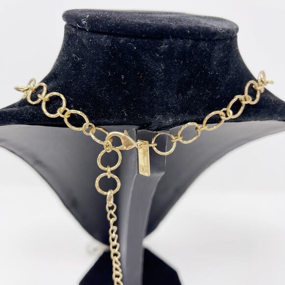 Inc International Concepts Gold Tone Chainlink Necklace with Bauble Pendants - Picture 6 of 6